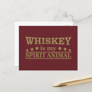 Cartes Pour Fêtes Annuelles Whiskey est mon animal d'esprit drôle de dire alco