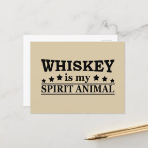 Cartes Pour Fêtes Annuelles Whiskey est mon animal d'esprit drôle de dire alco