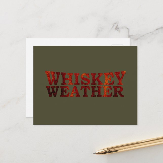 Cartes Pour Fêtes Annuelles Whiskey weather drôle alcool dit des cadeaux (Devant/Arrière en situation)