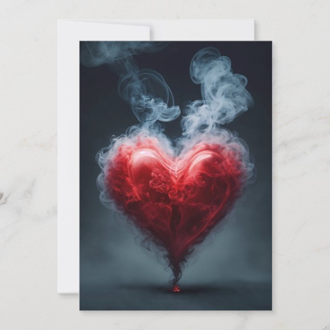 Cartes Pour Fêtes Annuelles "Whispers of Love : Heart made of Smoke" (Devant)
