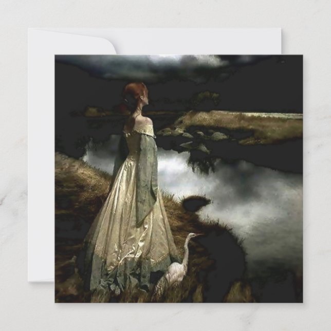 Cartes Pour Fêtes Annuelles “Whispers on the Wind” by Edward Robert Hughes (Devant)