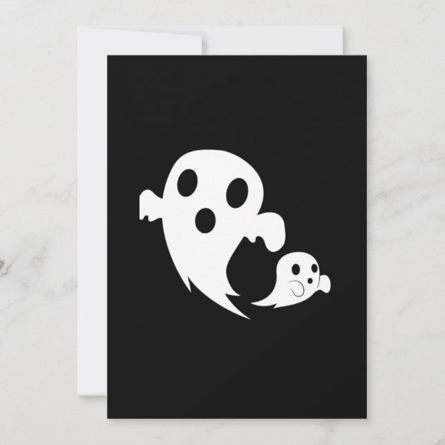 Cartes Pour Fêtes Annuelles White Boo  (Devant)