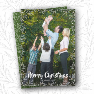 Cartes Pour Fêtes Annuelles White Botanical Christmas Photo