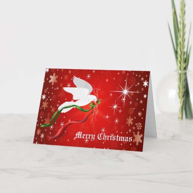 Cartes Pour Fêtes Annuelles White Christmas Dove (Devant)