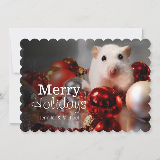 Cartes Pour Fêtes Annuelles White dwarf hamster Pompon (Devant)