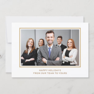 Cartes Pour Fêtes Annuelles White Gold Classy Corporate Business Vacances phot