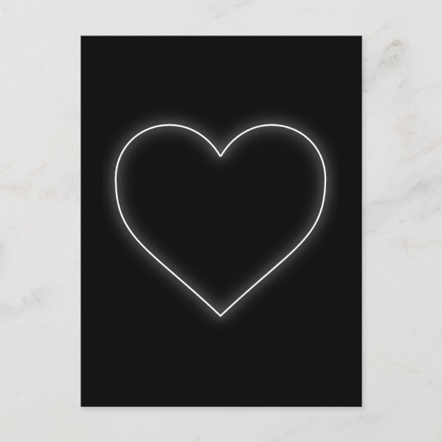 Cartes Pour Fêtes Annuelles White Neon Heart (Devant)