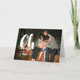 Cartes Pour Fêtes Annuelles White Oh What Fun Holiday Photo Grey Card