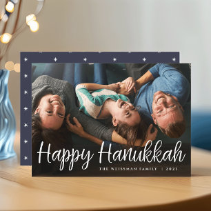 Cartes Pour Fêtes Annuelles White Script Overlay Happy Hanoukka Full Photo