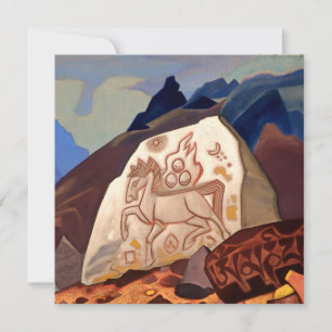 Cartes Pour Fêtes Annuelles « White Stone - Cheval du bonheur » de Nicholas Ro