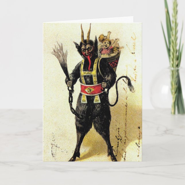 Cartes Pour Fêtes Annuelles Wicked Krampus Scary Demon Holiday Christmas Xmas (Devant)