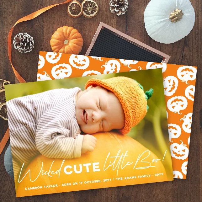 Cartes Pour Fêtes Annuelles Wicked mignon Petit Boo Joyeux Halloween Photo Nai (Créateur téléchargé)