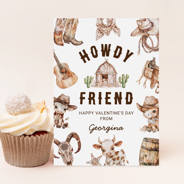 Cartes Pour Fêtes Annuelles Wild West Cowboy Kids Valentines Day (Créateur téléchargé)