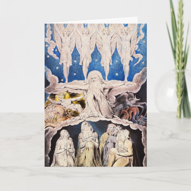 Cartes Pour Fêtes Annuelles William Blake Card : Avant le trône divin (Devant)