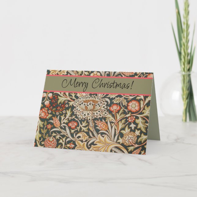 Cartes Pour Fêtes Annuelles William Morris Trent Garden Flower Classic Botanic (Devant)