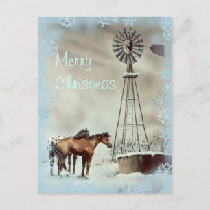 Cartes Pour Fêtes Annuelles WINDMILL & SNOWFLAKES par SHARON SHARPE