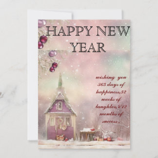 Cartes Pour Fêtes Annuelles "Winter Bliss : Light Pastels Nouvel An Greeting
