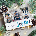 Cartes Pour Fêtes Annuelles Winter Blue "Joyful" Galerie de 5 Photos Festive<br><div class="desc">Répandez les fêtes avec notre Winter Blue Joyful Gallery Christmas Card! Personnalisez cette carte festive en ajoutant 5 de vos photos préférées. Célébrez la saison avec des designs personnalisés et des souvenirs chaleureux.</div>