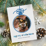 Cartes Pour Fêtes Annuelles Winter Blues Bold Lettres Ornament Photo<br><div class="desc">Personnalisez ces beaux cartes de fin de année de Noël ou d'hiver modernes avec votre photo de famille et votre message personnel.</div>