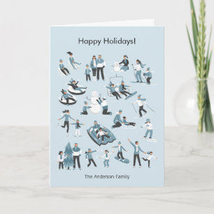 Cartes Pour Fêtes Annuelles Winter Family