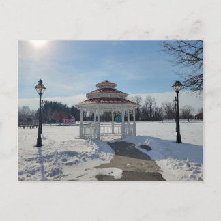 Cartes Pour Fêtes Annuelles Winter Gazebo Taylor Michigan Postcard