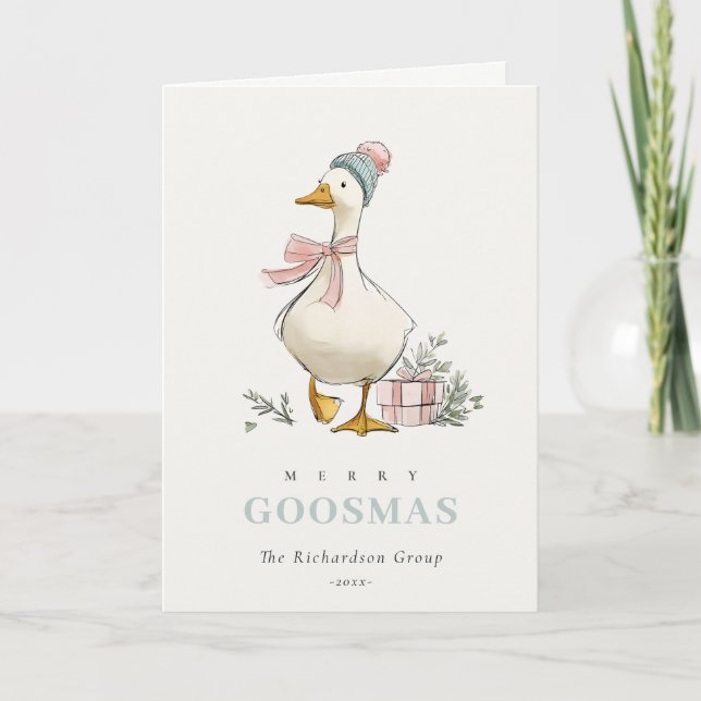 Cartes Pour Fêtes Annuelles Winter Goose Christmas Goosmas Corporate Logo  (Devant)