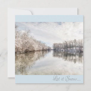 Cartes Pour Fêtes Annuelles Winter Lake Let It Snow Photo Carré