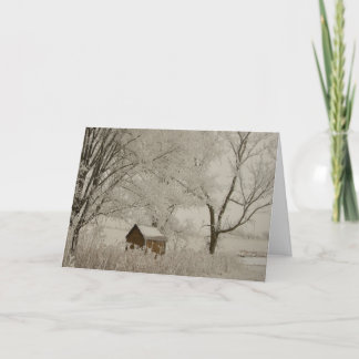 Cartes Pour Fêtes Annuelles Winter Landscape Scene Holiday Greeting Card
