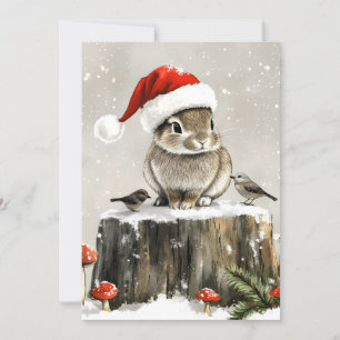 Cartes Pour Fêtes Annuelles Winter Père Noël Bunny Wonderland