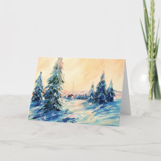 Cartes Pour Fêtes Annuelles Winter Settles (Devant)