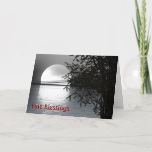 Cartes Pour Fêtes Annuelles Winter Solstice Yule with moon over water