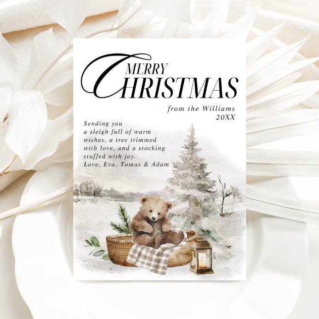 Cartes Pour Fêtes Annuelles Winter Wonderla Forest Joyeux Noël (Créateur téléchargé)