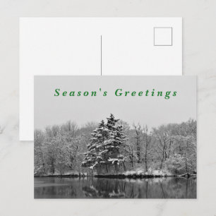 Cartes Pour Fêtes Annuelles Winter Wonderland Black & White Snow Photographie