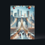 Cartes Pour Fêtes Annuelles Winter Wonderland. Brooklyn Bridge - New York<br><div class="desc">"Entrez dans un pays merveilleux d'hiver grâce à notre carte de voeux captivante à New York, qui présente l'emblématique pont Brooklyn enveloppé d'une chute de neige sereine. Cette carte pittoresque vous transporte dans une scène hivernale magique au coeur de NYC, où le majestueux pont Brooklyn témoigne de la beauté et...</div>