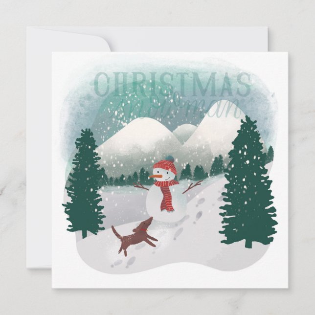 Cartes Pour Fêtes Annuelles Winter Wonderland - Christmas Snowman (Devant)