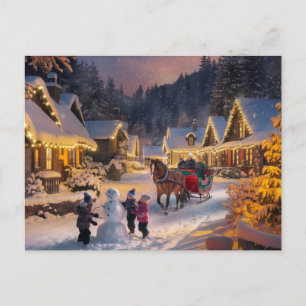 Cartes Pour Fêtes Annuelles Winter Wonderland Christmas Snowy Village