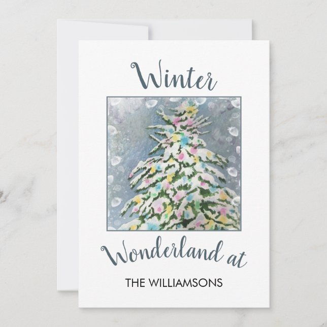 Cartes Pour Fêtes Annuelles Winter Wonderland Christmas Tree (Devant)