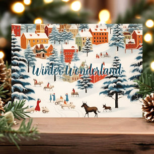 Cartes Pour Fêtes Annuelles Winter Wonderland Classic Holiday Scène