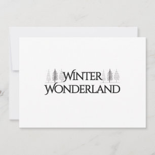 Cartes Pour Fêtes Annuelles Winter Wonderland - Élégant texte et pins