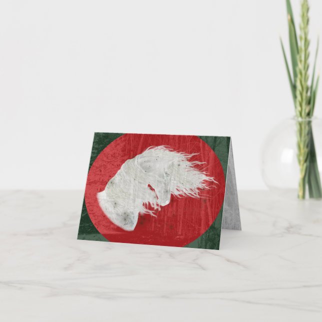 Cartes Pour Fêtes Annuelles Winter Wonderland Friesian Horse 3 Card (Devant)