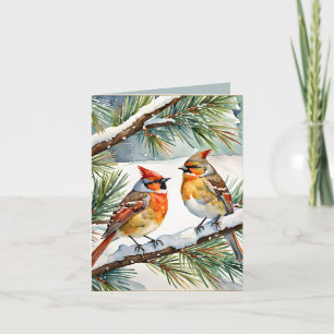 Cartes Pour Fêtes Annuelles Winter Wonderland : Noël Cardinal Vintage