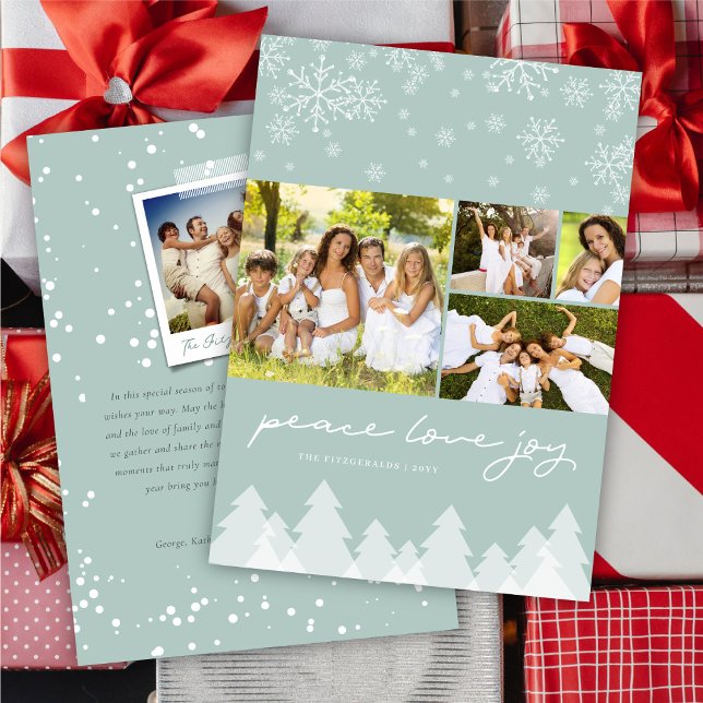 Cartes Pour Fêtes Annuelles Winter Wonderland Snowflakes Happy Holidays Photo (Créateur téléchargé)