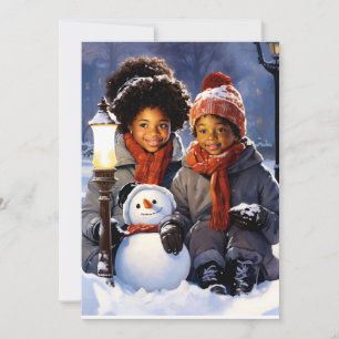Cartes Pour Fêtes Annuelles Winter Wonders : Les enfants et leur création de b