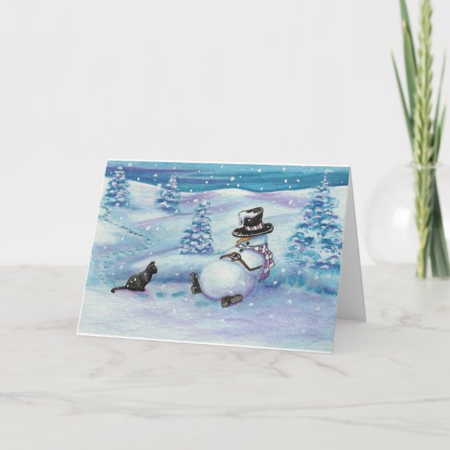Cartes Pour Fêtes Annuelles Winter Wonders Snowman Snooze Card by Bihrle (Devant)