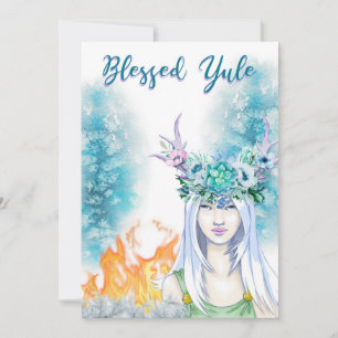 Cartes Pour Fêtes Annuelles Winter Woodland Yule Fires Blessed Yule Pagan