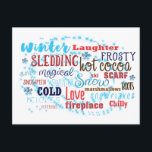 Cartes Pour Fêtes Annuelles Winter Words Fun Typography Holiday Postcard Card<br><div class="desc">Winter Words Fun Typography Holiday Postcard Card. Matching items available.</div>