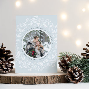 Cartes Pour Fêtes Annuelles Winter Wreath Holiday Photo Card