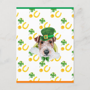 Cartes Pour Fêtes Annuelles Wire Fox Terrier Shamrock St. Patrick's Day