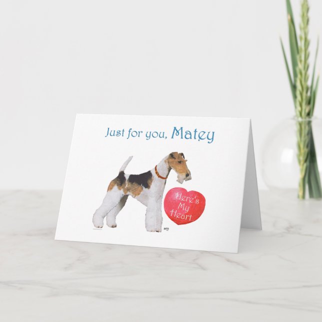 Cartes Pour Fêtes Annuelles Wire Fox Terrier Valentine (Devant)