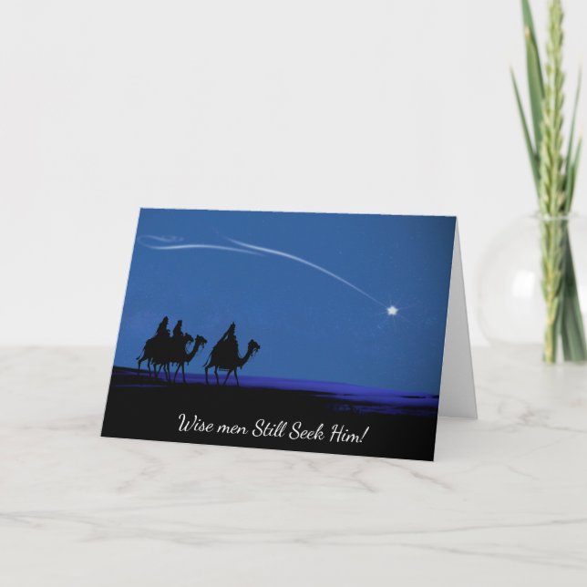 Cartes Pour Fêtes Annuelles Wise Men Still Seek Him Christian Christmas Card (Devant)